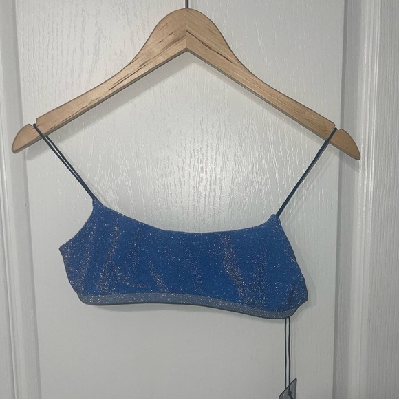 NEW FREE PEOPLE ITS NOW COOL The Crop Top Scoop Neck Dark Blue Ombré {$90} Small - Picture 2 of 6